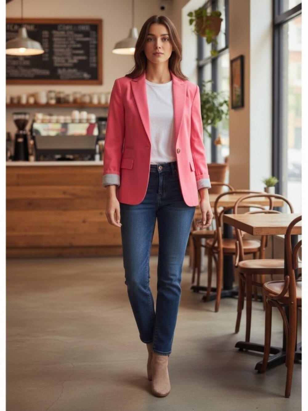 NWT J.Crew Bright Flamingo Cotton Lined Pink Two-Button Blazer 0 & 2 MSRP $198